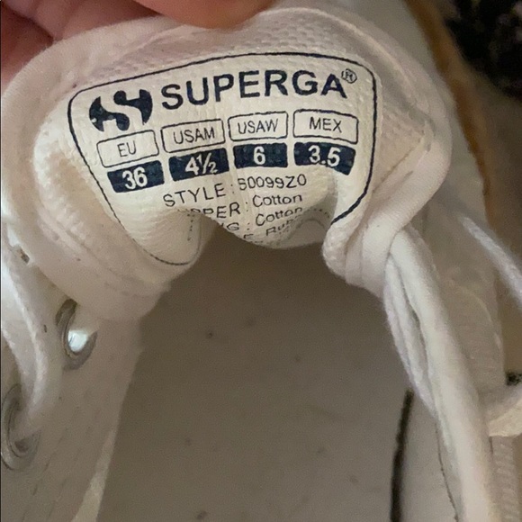 SUPERGA Platform Espadrille White Canvas Shoes Size US6 - Picture 6 of 7